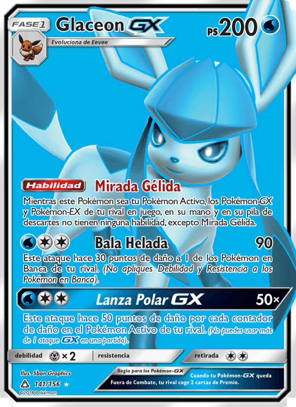 Glaceon GX, card 141 from Ultraprisma