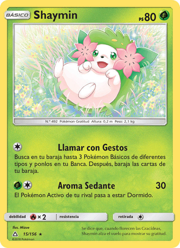 Shaymin, card 15 from Ultraprisma