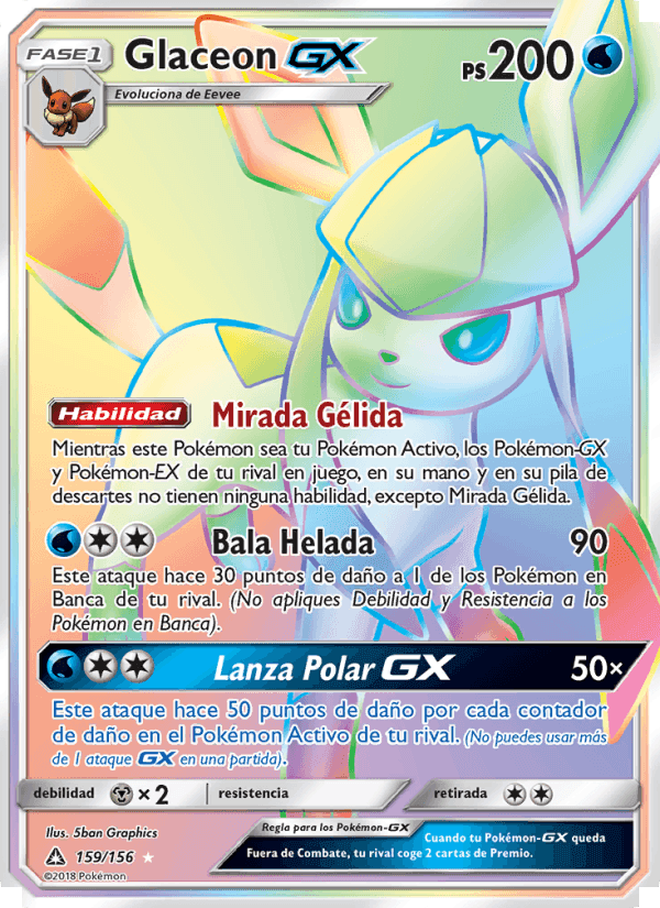 Glaceon GX, card 159 from Ultraprisma
