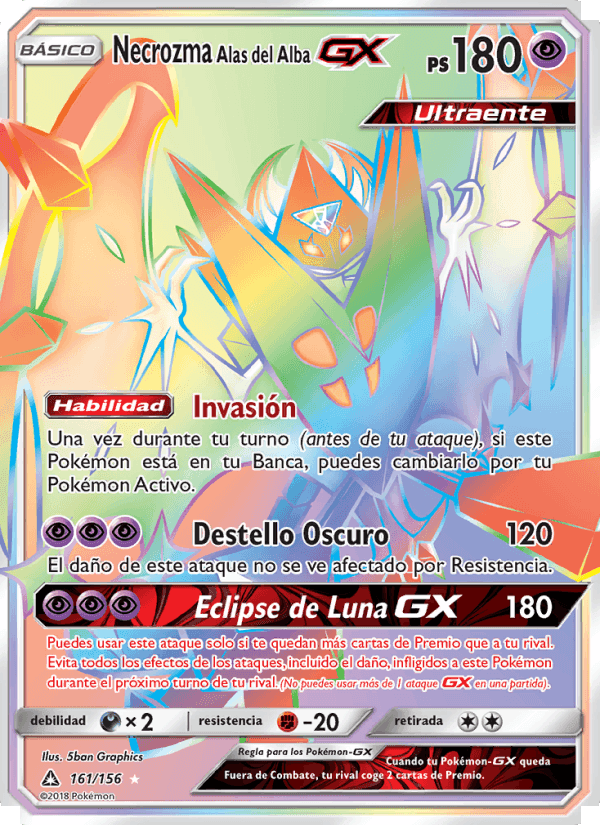 Necrozma Alas del Alba GX, carta 161 de Ultraprisma