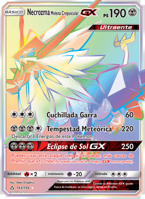 Necrozma Melena Crepuscular GX, carte 163 de Ultraprisma