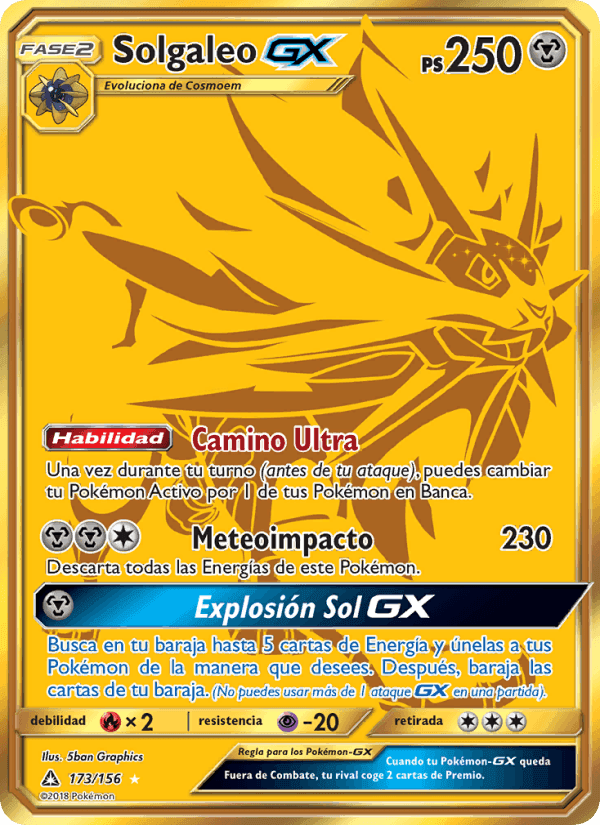 Solgaleo GX, card 173 from Ultraprisma