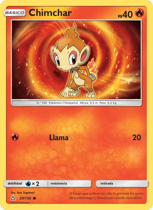 Chimchar, card 20 from Ultraprisma