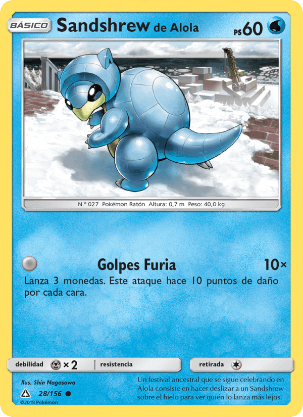 Sandshrew de Alola, carta 28 de Ultraprisma