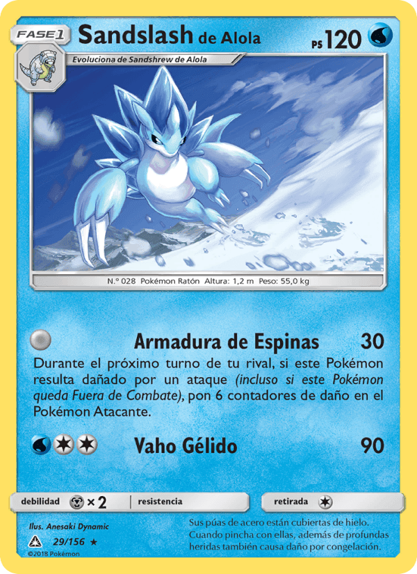 Sandslash de Alola, carta 29 de Ultraprisma