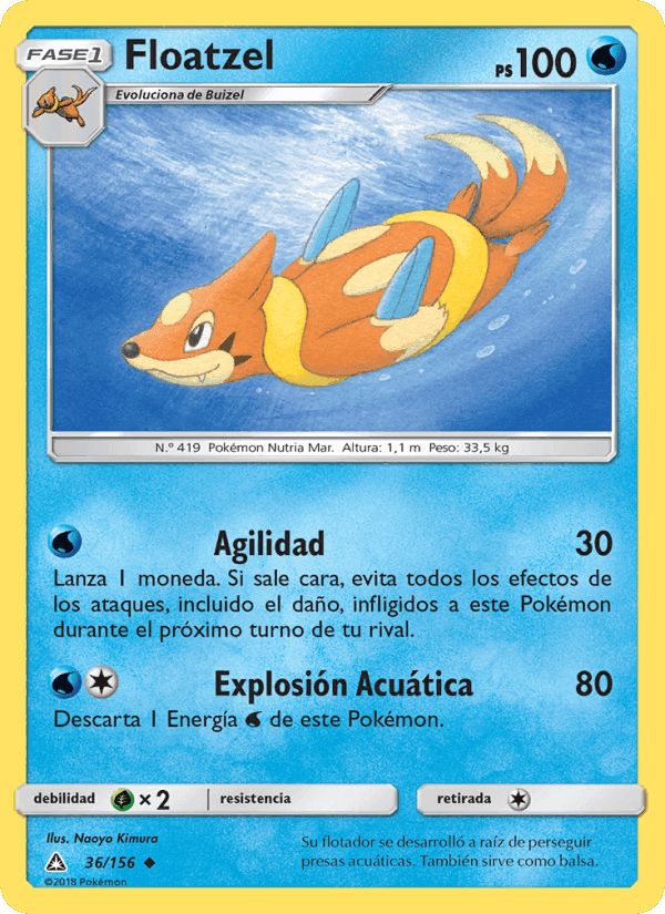 Floatzel, carta 36 de Ultraprisma