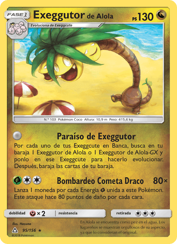 Exeggutor de Alola, carta 95 de Ultraprisma