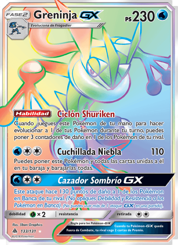 Greninja GX, carta 133 de Luz Prohibida