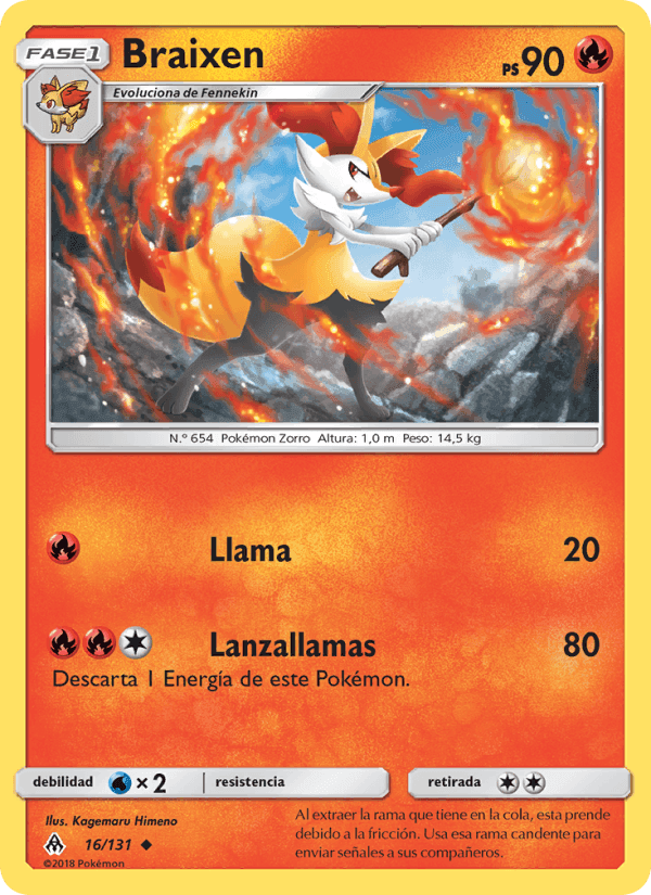 Braixen, card 16 from Luz Prohibida