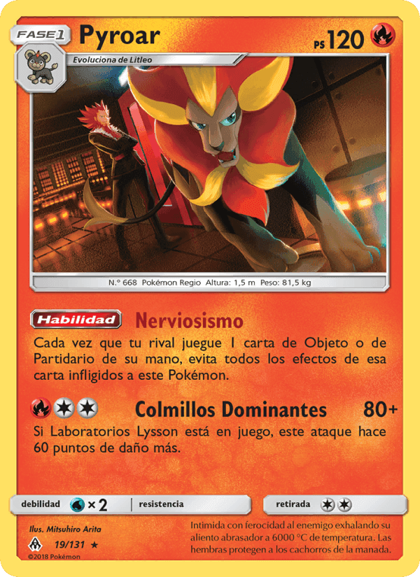 Pyroar, carta 19 di Luz Prohibida