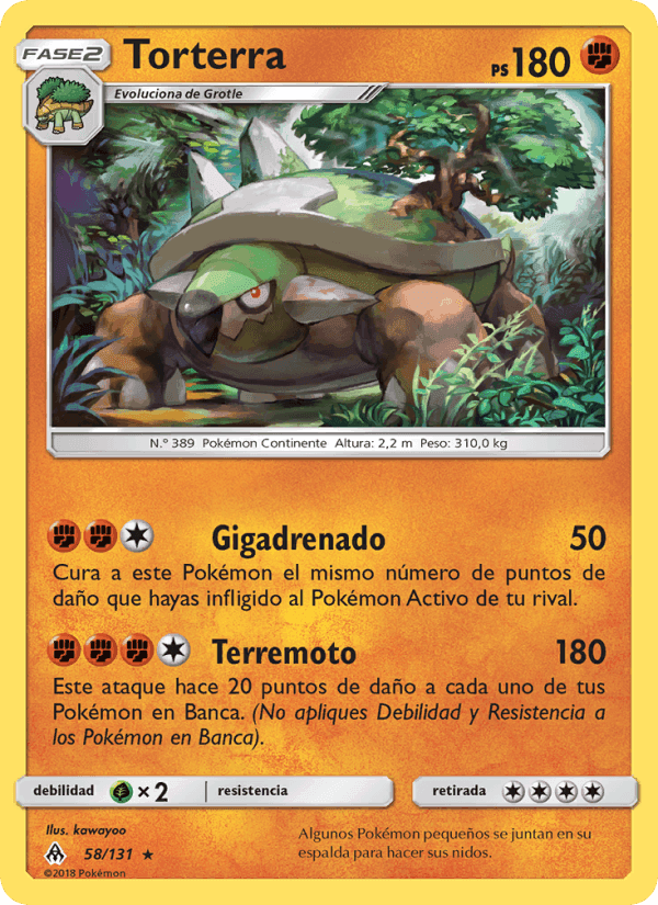 Torterra, card 58 from Luz Prohibida