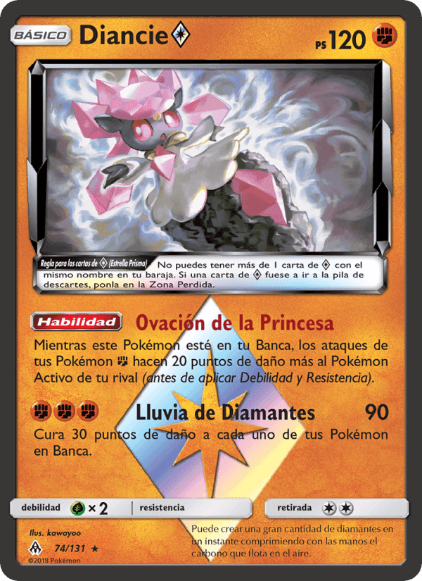 Diancie ◇, carta 74 de Luz Prohibida