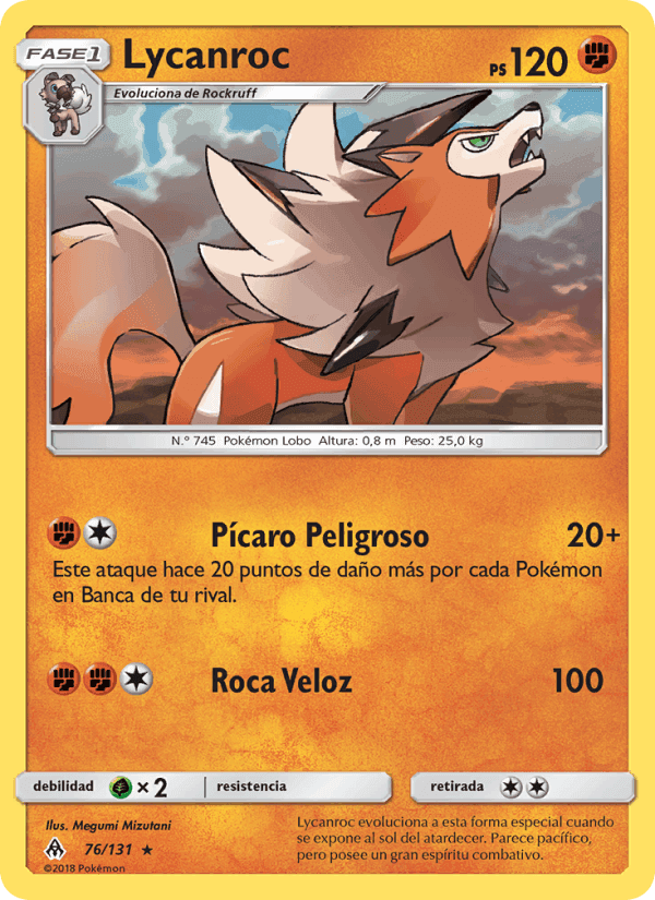 Lycanroc, carta 76 de Luz Prohibida