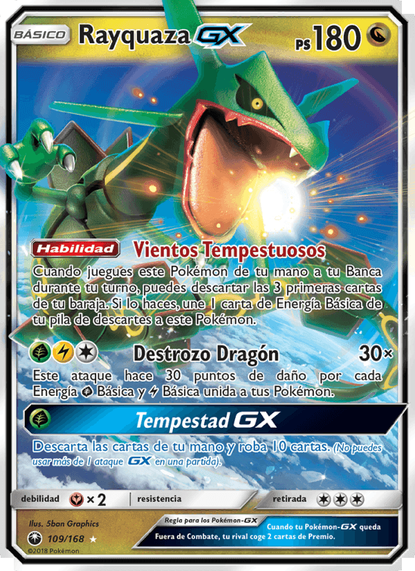 Rayquaza GX, carta 109 de Tormenta Celestial