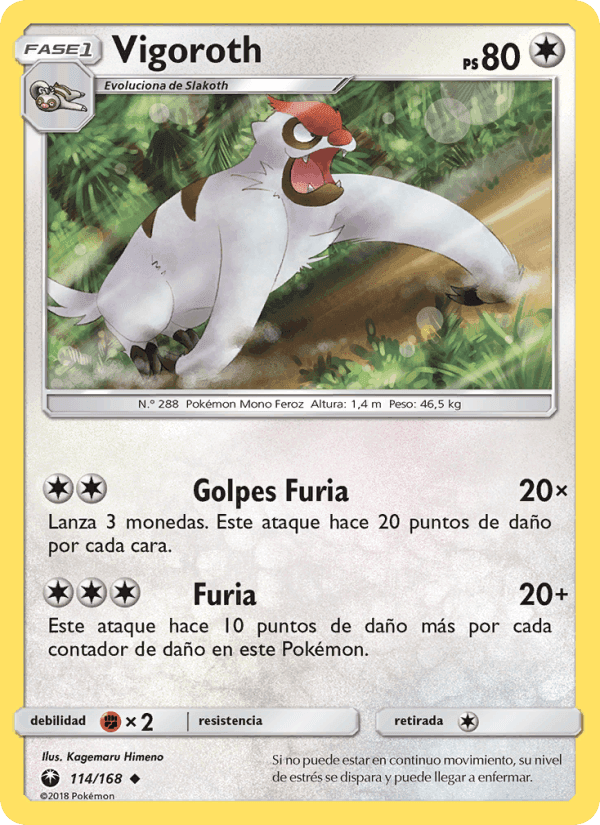 Vigoroth, carta 114 de Tormenta Celestial