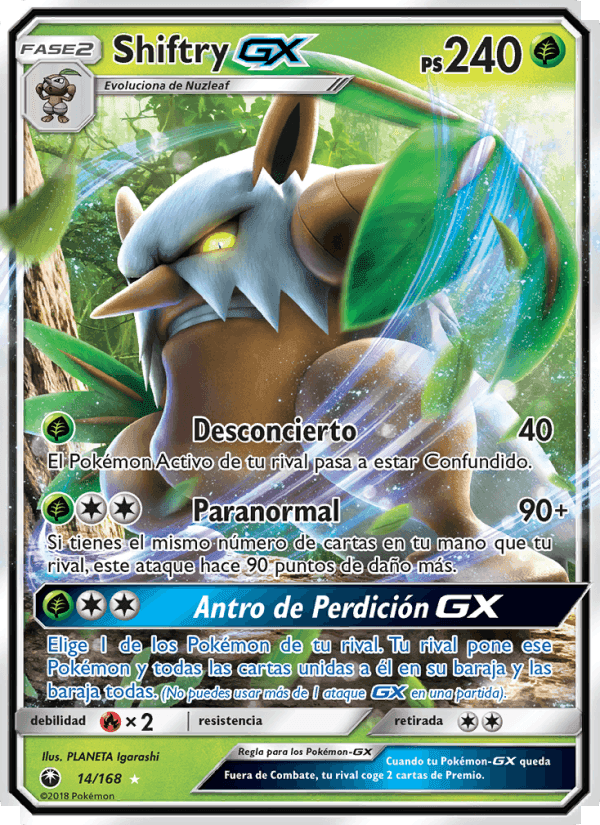 Shiftry GX, card 14 from Tormenta Celestial