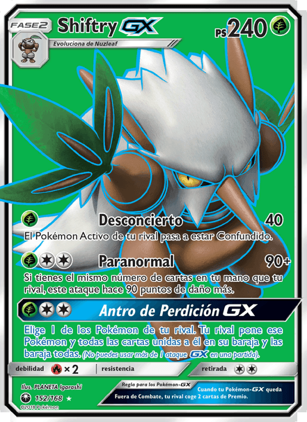 Shiftry GX, carta 152 de Tormenta Celestial