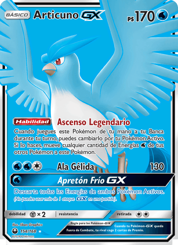 Articuno GX, card 154 from Tormenta Celestial