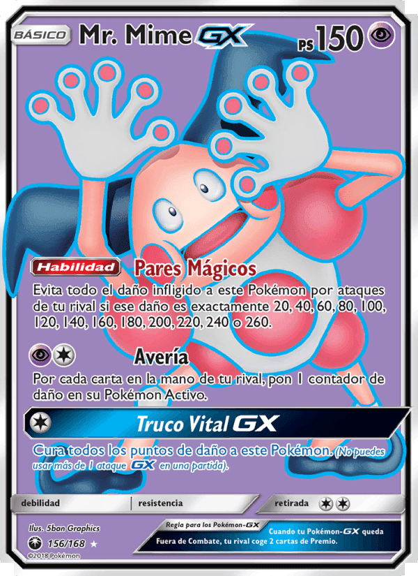 Mr. Mime GX, carta 156 de Tormenta Celestial