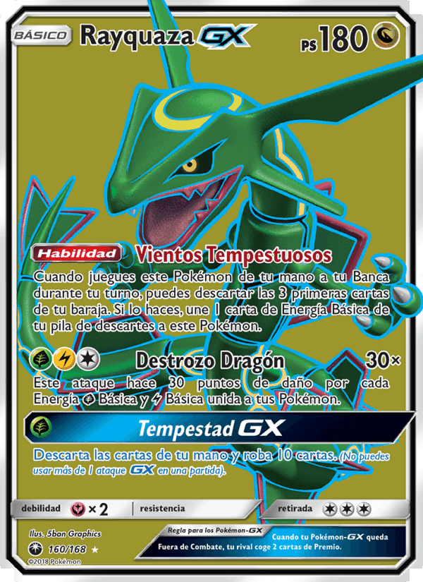 Rayquaza GX, carta 160 de Tormenta Celestial