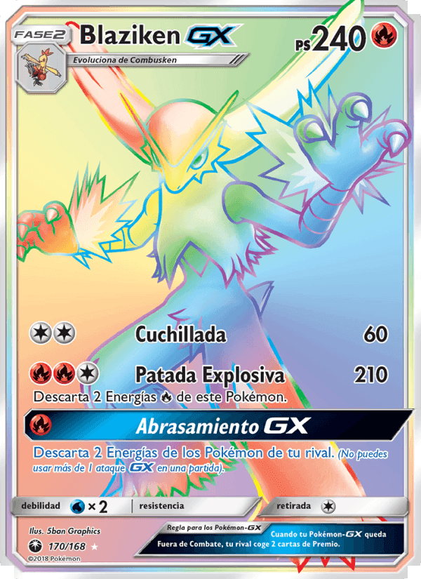 Blaziken GX, card 170 from Tormenta Celestial