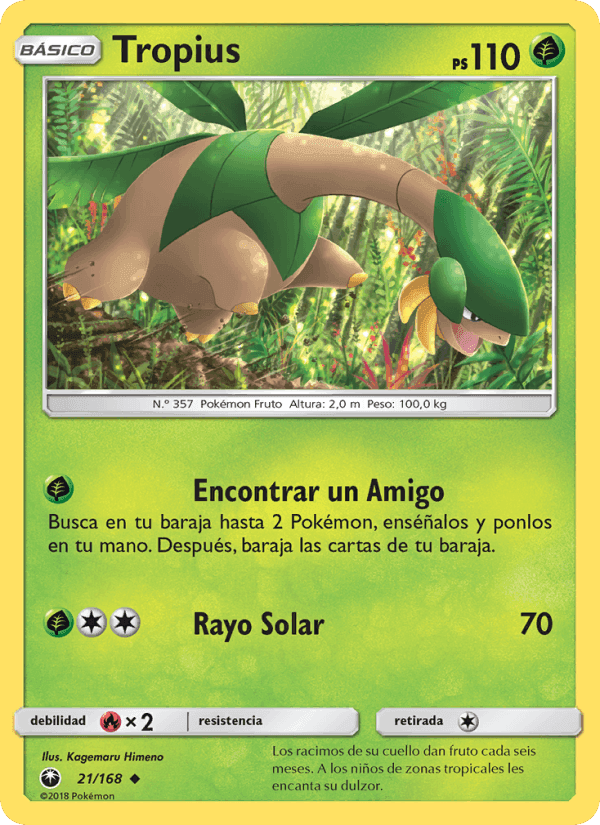 Tropius, carta 21 de Tormenta Celestial