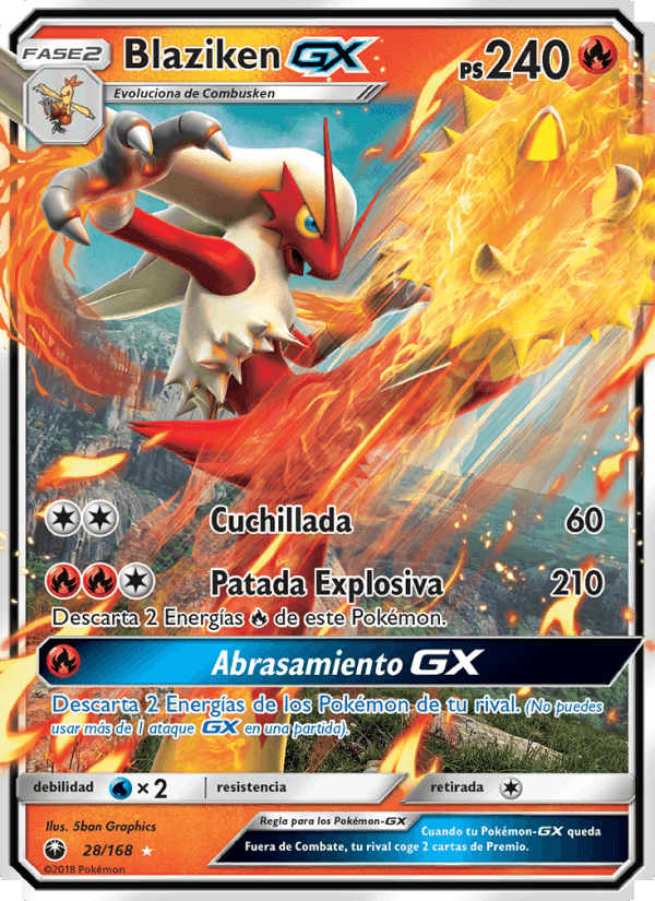 Blaziken GX, carte 28 de Tormenta Celestial