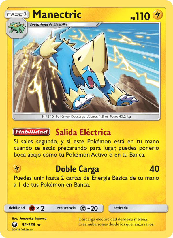 Manectric, carta 52 di Tormenta Celestial