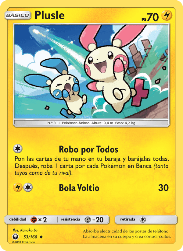 Plusle, carta 53 de Tormenta Celestial