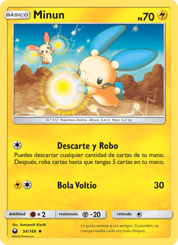 Minun, carta 54 di Tormenta Celestial