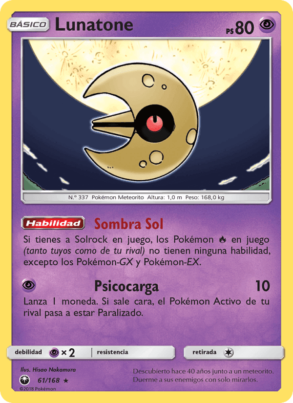 Lunatone, card 61 from Tormenta Celestial