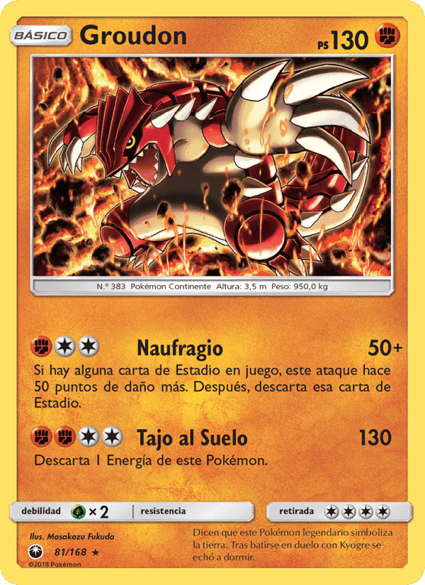 Groudon, card 81 from Tormenta Celestial