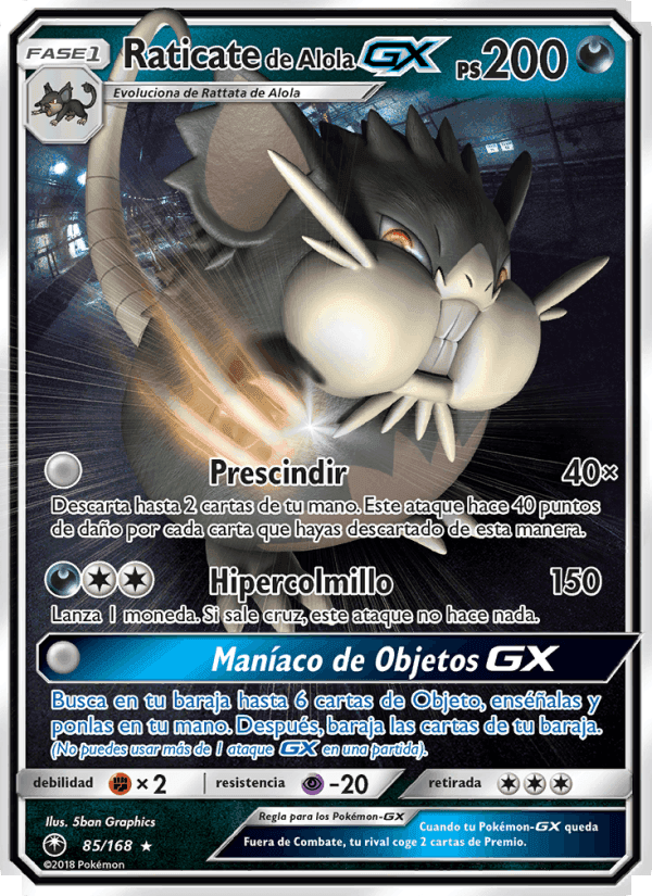 Raticate de Alola GX, carta 85 de Tormenta Celestial
