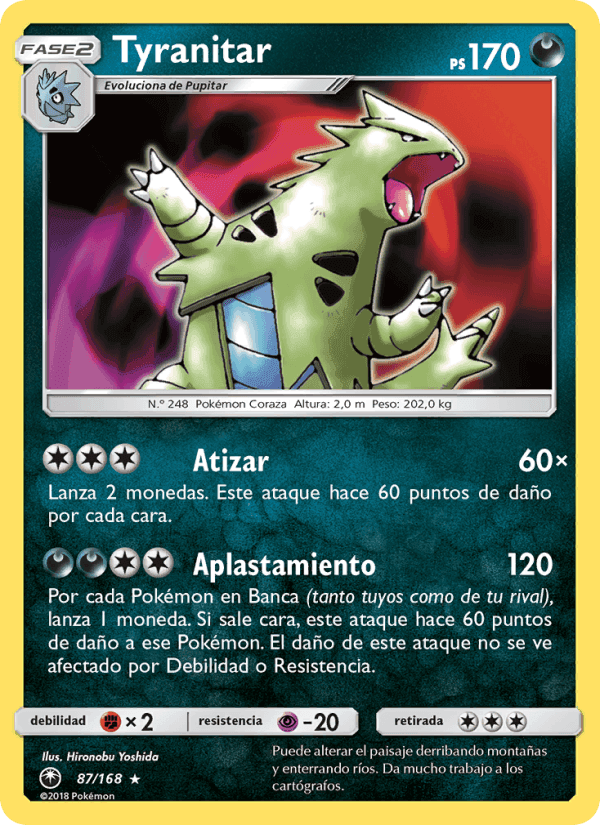 Tyranitar, carta 87 de Tormenta Celestial