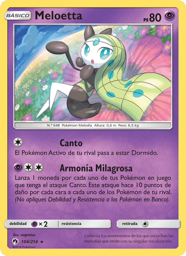 Meloetta, card 104 from Truenos Perdidos