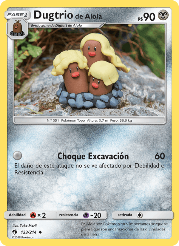 Dugtrio de Alola, carta 123 de Truenos Perdidos