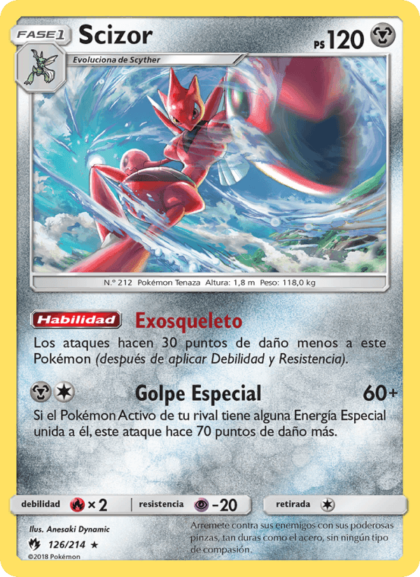 Scizor, carta 126 de Truenos Perdidos