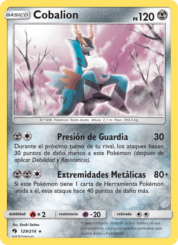 Cobalion, card 129 from Truenos Perdidos