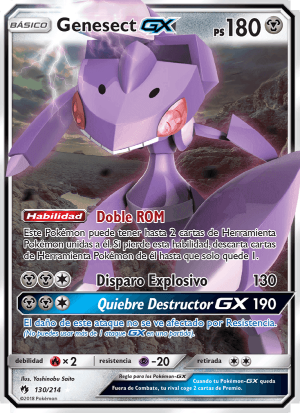 Genesect GX, carta 130 de Truenos Perdidos