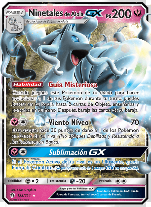 Ninetales de Alola GX, card 132 from Truenos Perdidos