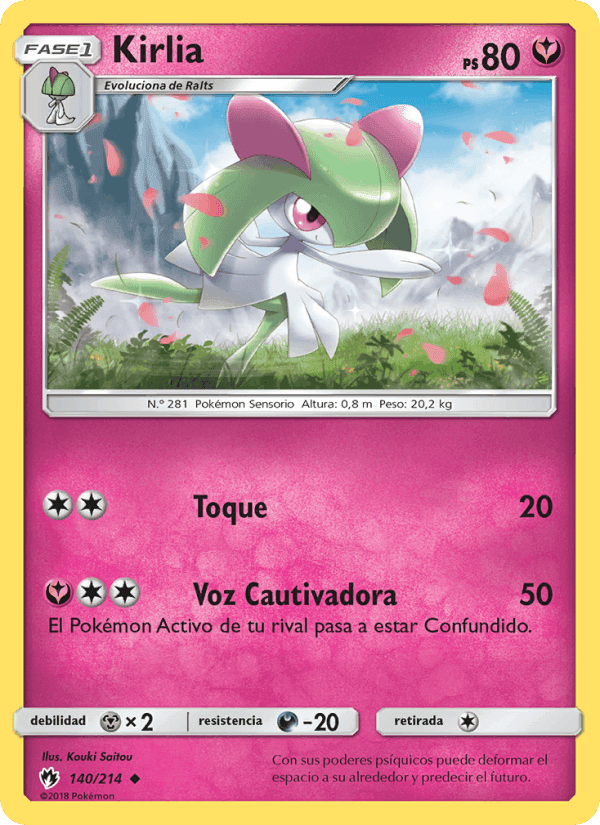Kirlia, carta 140 de Truenos Perdidos