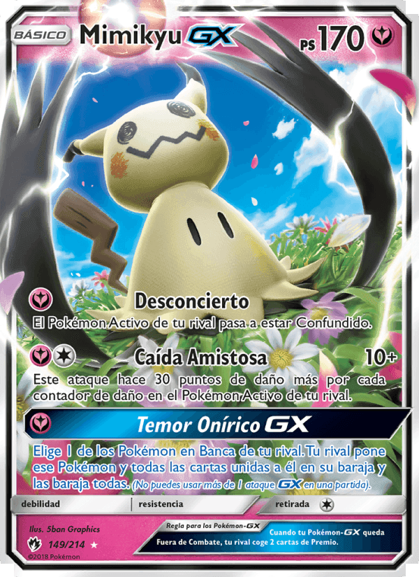 Mimikyu GX, carta 149 de Truenos Perdidos
