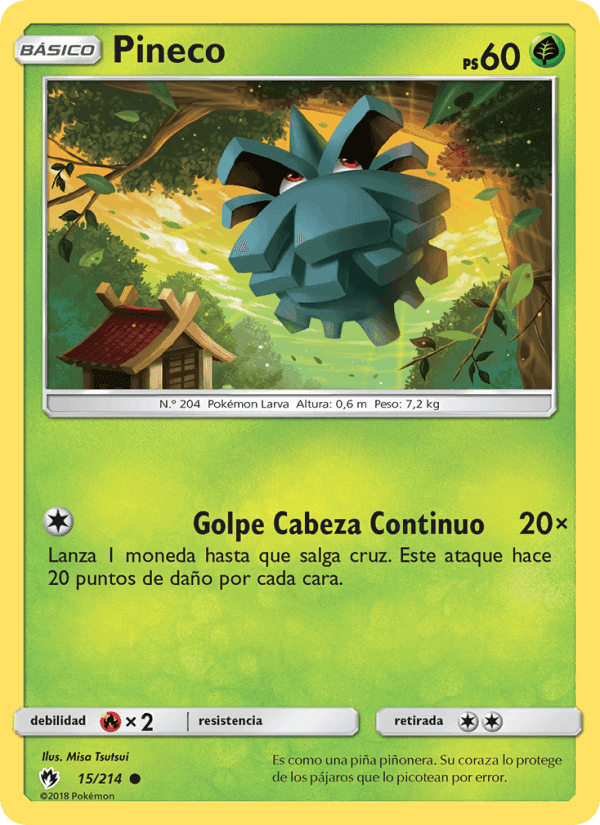 Pineco, carta 15 de Truenos Perdidos