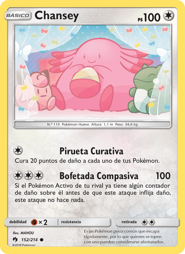 Chansey, carta 152 de Truenos Perdidos
