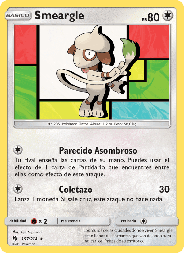 Smeargle, carta 157 de Truenos Perdidos