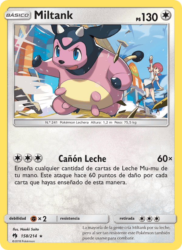 Miltank, carta 158 de Truenos Perdidos