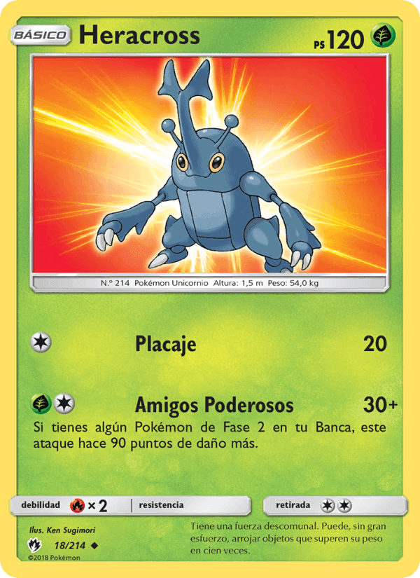 Heracross, carta 18 de Truenos Perdidos