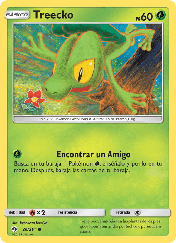 Treecko, carta 20 de Truenos Perdidos