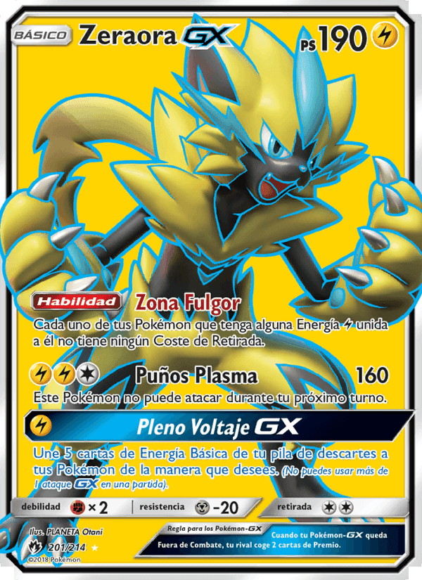 Zeraora GX, card 201 from Truenos Perdidos