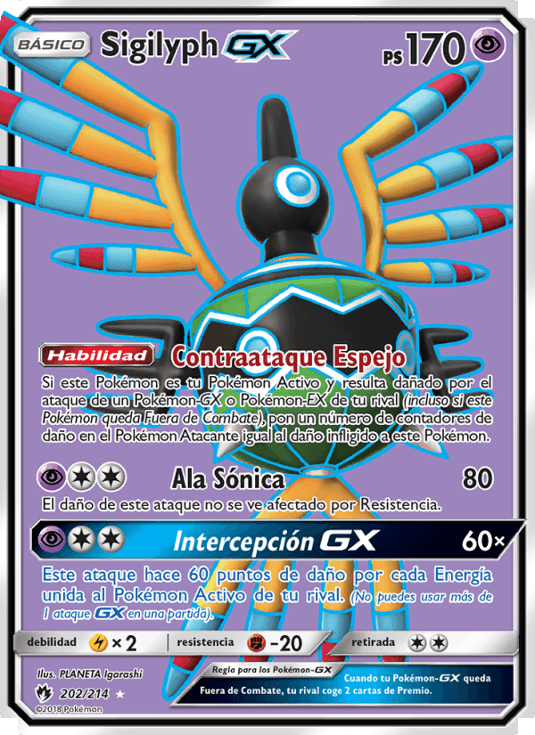 Sigilyph GX, carta 202 di Truenos Perdidos